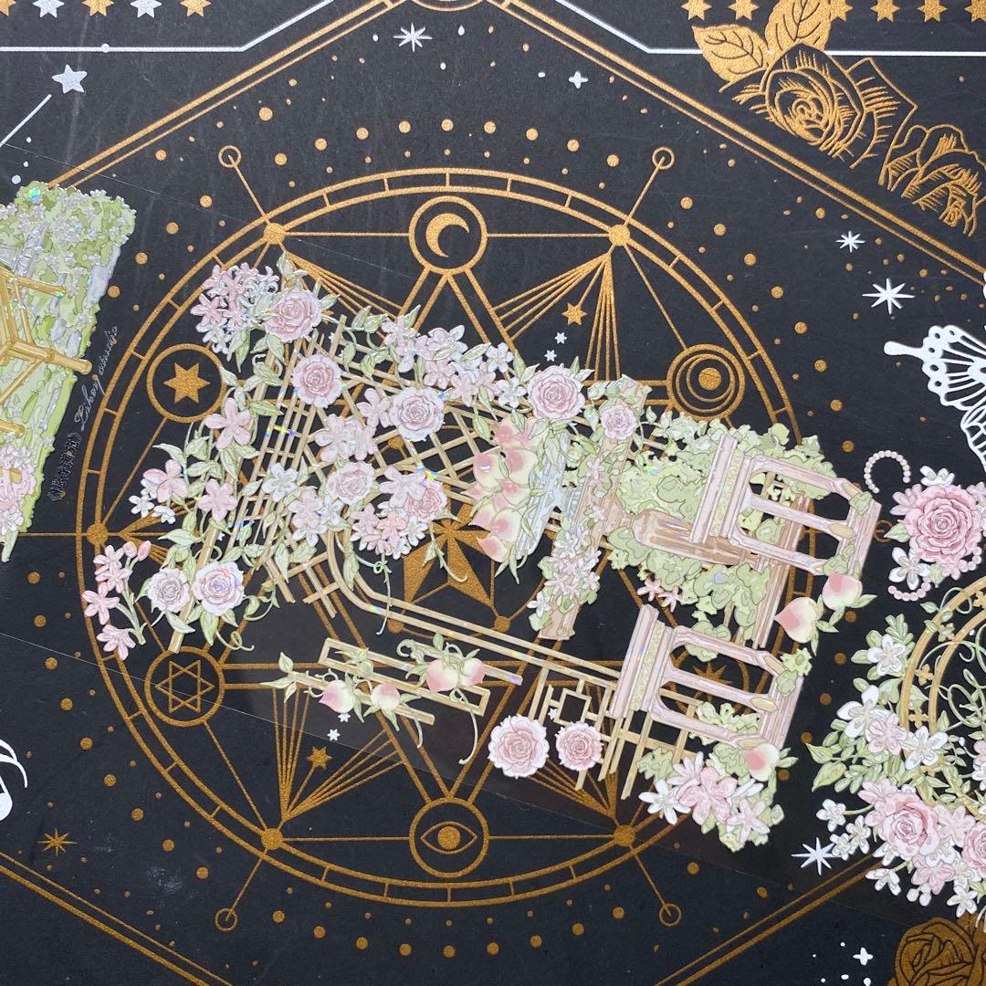 【9205】海外　マステ　中古巻　貝殻光マスキングテープガーデン　お花　残量多め