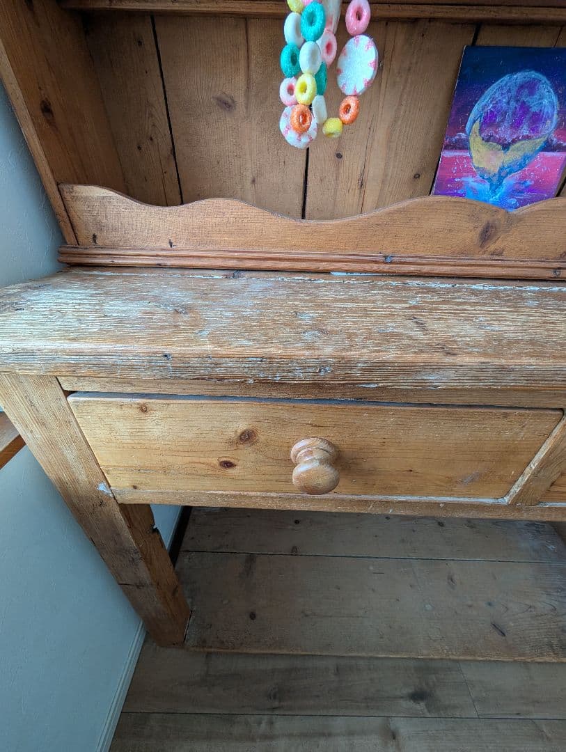 アンティークパインカップボード