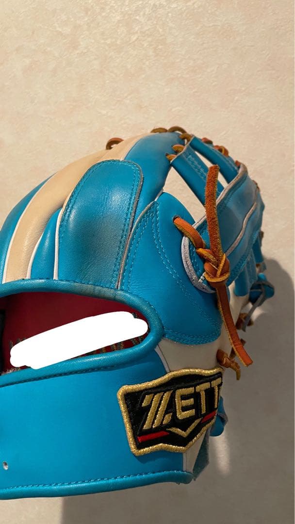 ZETT 軟式野球グローブ 水色、キャメル