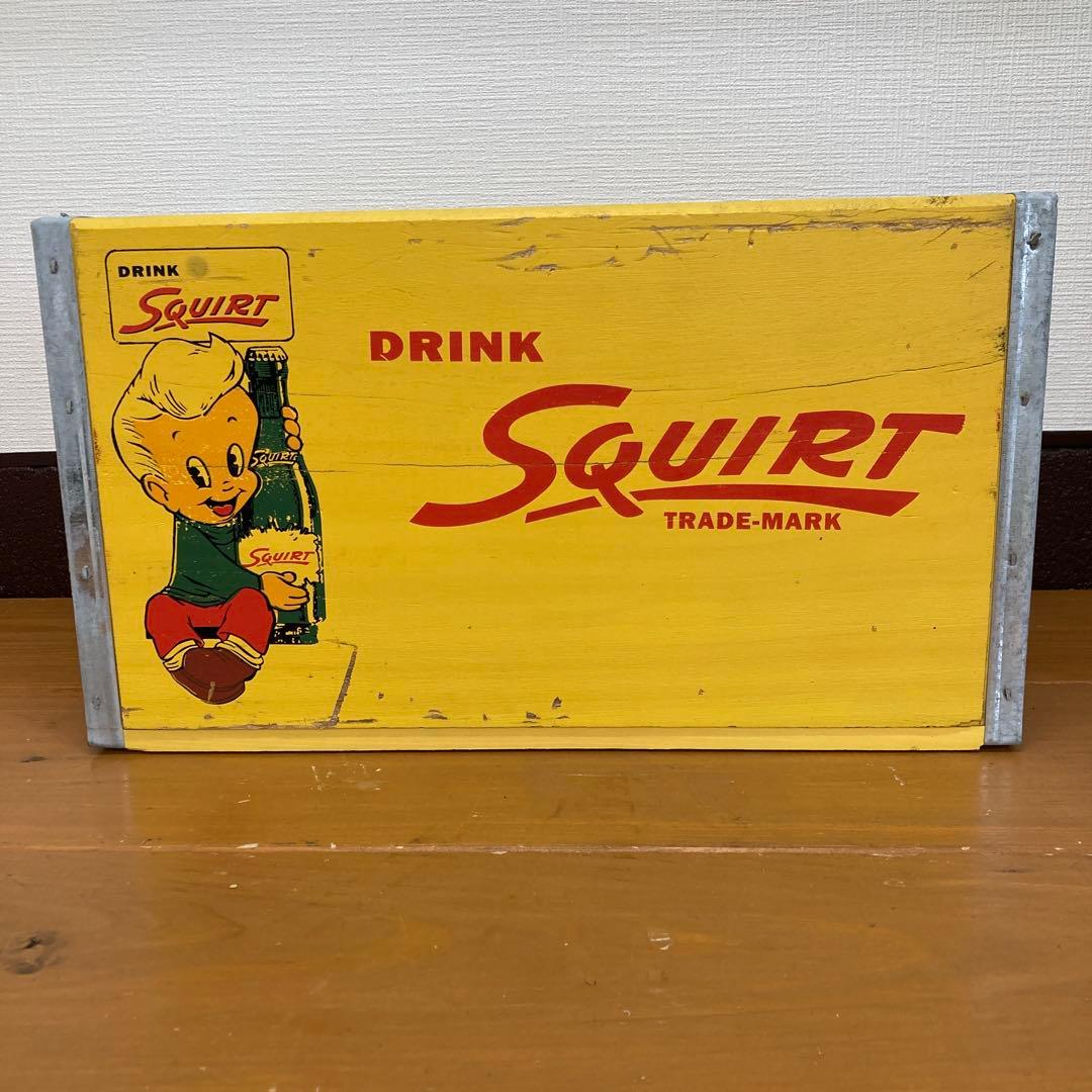 N391② ビンテージ ウッドクレート SQUIRT スクワート・ボーイ レトロ