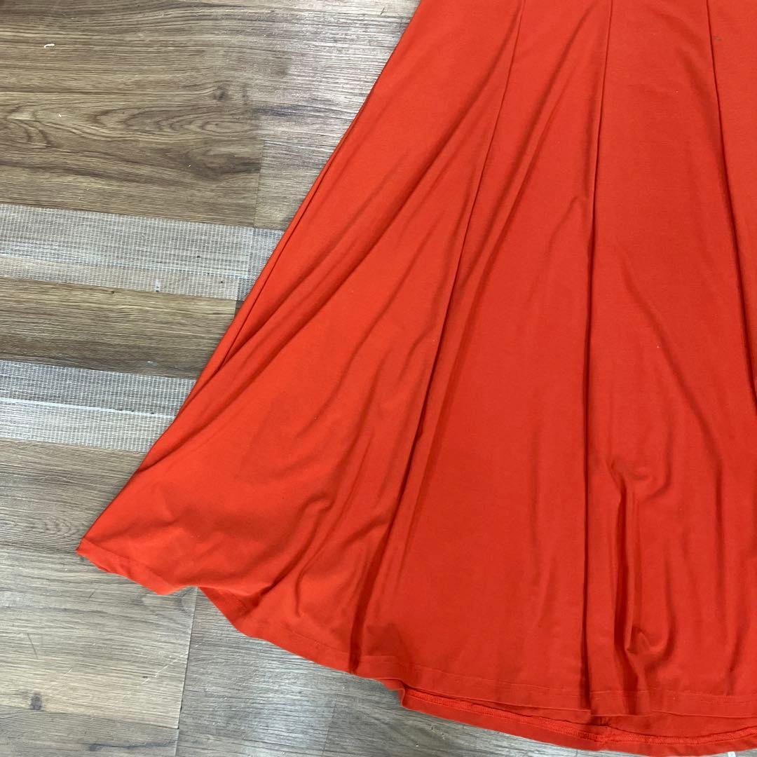 2.3 社交ダンス 舞台衣装 フレアスリーブ ロングドレス オレンジ 衣装