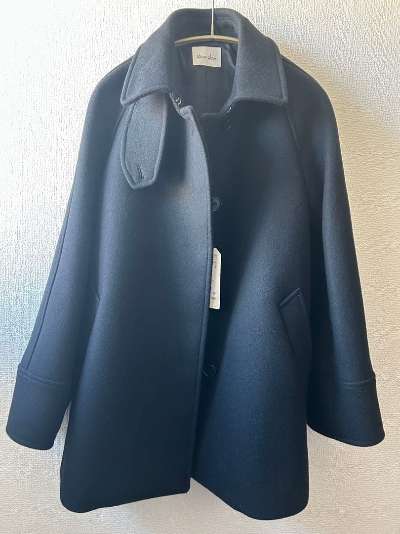 まぐ様)Steven Alanウール カシミヤ テント ショートコート黒