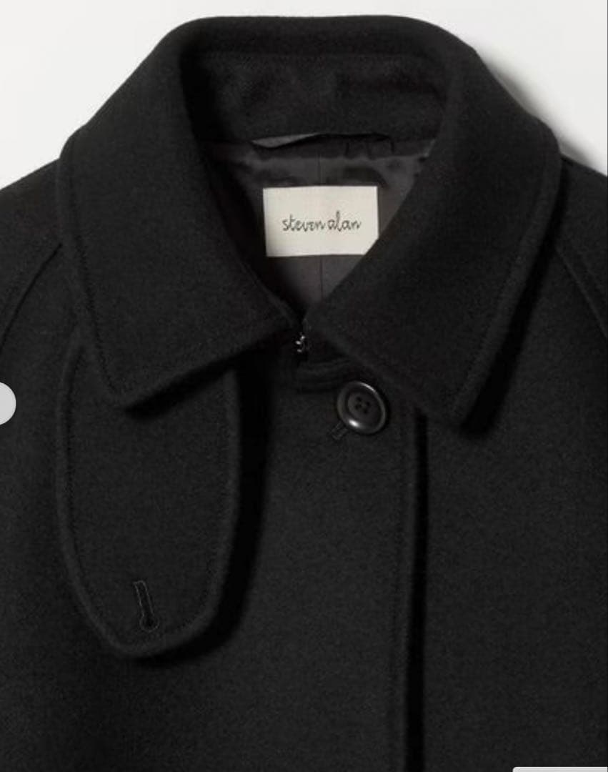 まぐ様)Steven Alanウール カシミヤ テント ショートコート黒
