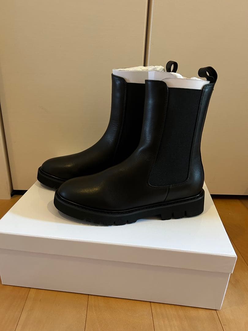 A　　新品未使用スローブイエナブラック サイドゴアブーツ 厚底37サイズ