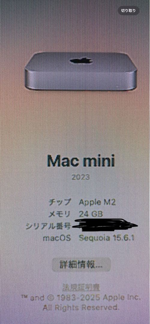 2023 Mac mini M2 128GB メモリ24GB 箱あり