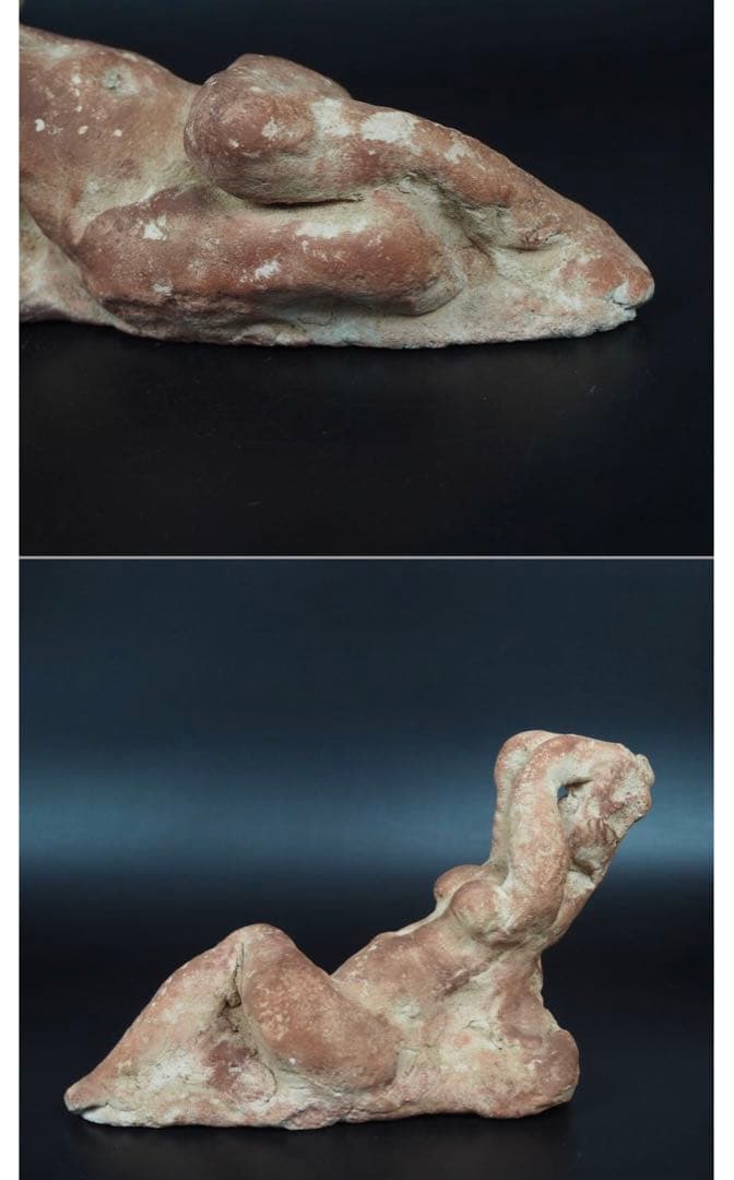 送料無料テラコッタ彫刻の第一人者 彫刻家巨匠【木内克】作テラコッタ裸婦像 共箱