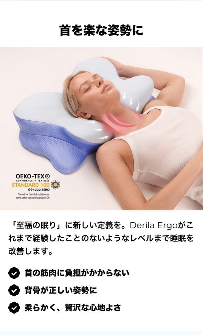 Facebookで見つけた枕　Derila 枕　アンナ Derila Ergo