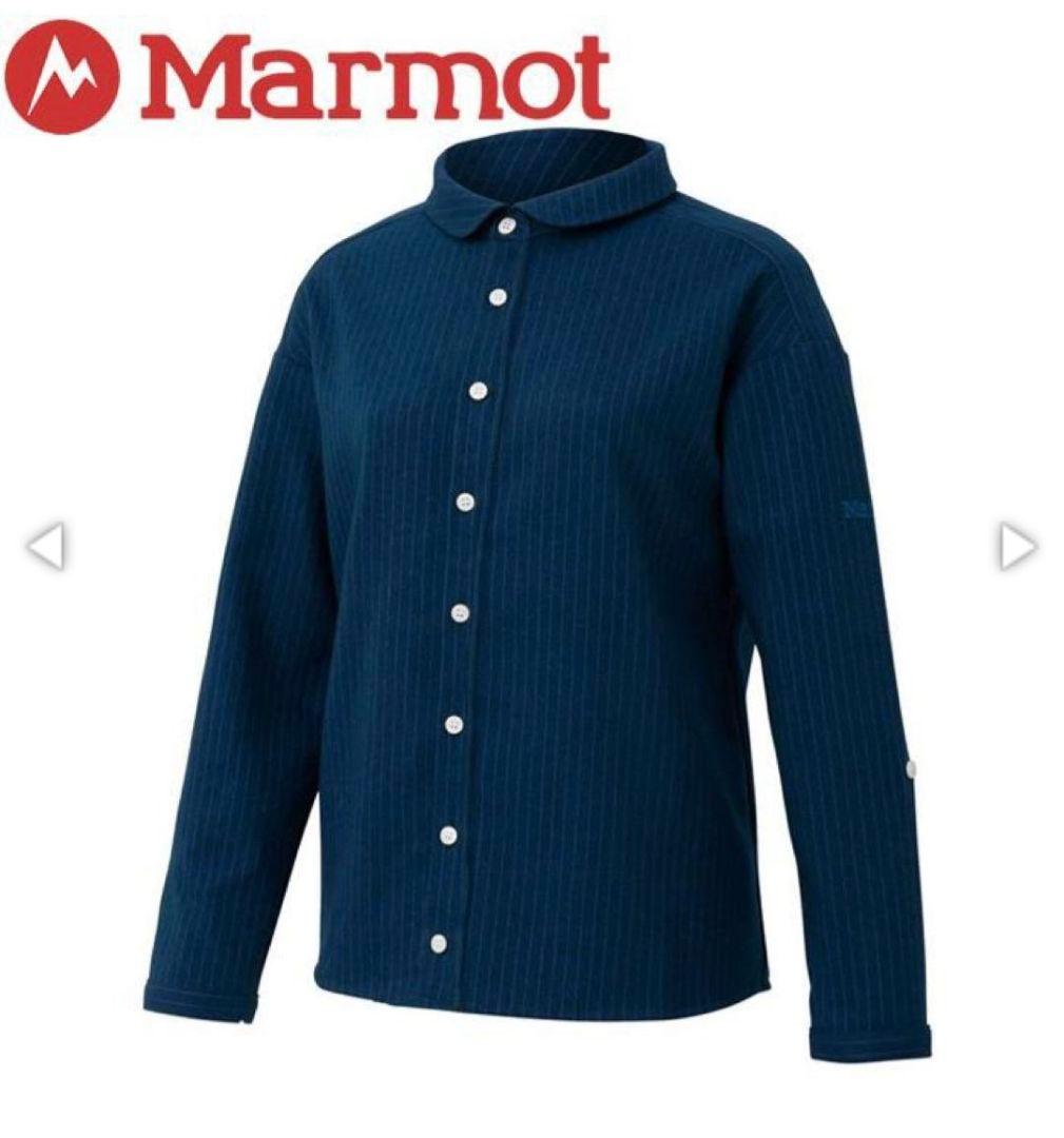 Marmot×四角友里コラボ ウィメンズシャツ＆ロングスカートトゥルーブルー