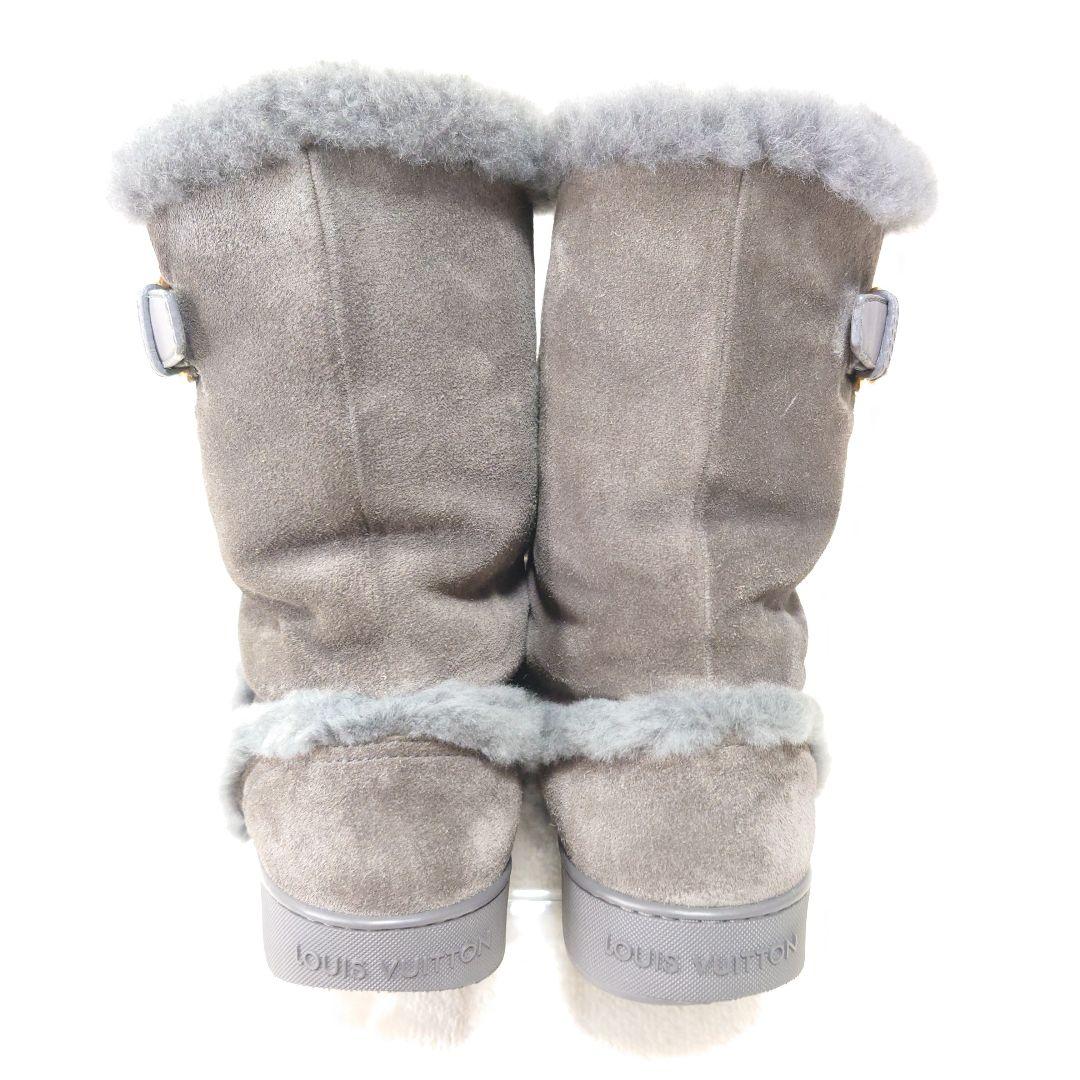 【美品】ルイヴィトン ムートン エンジニアブーツ レザー ベルト ボア 37