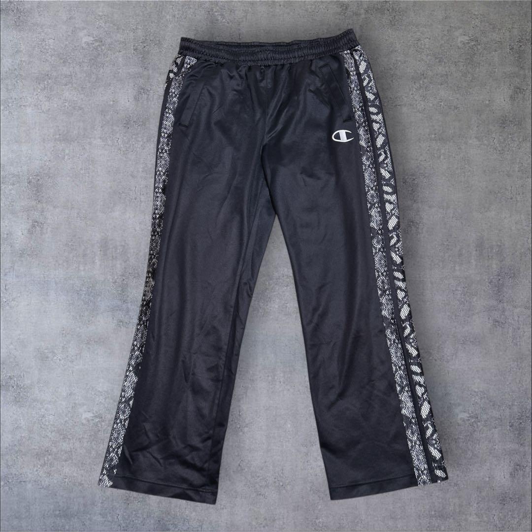 希少✨チャンピオン ジャージ セットアップ 魔裟斗モデル パイソン柄　黒　L