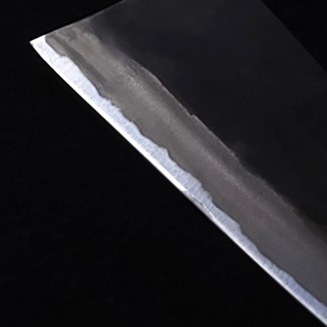 白紙1号 黒打 万能包丁 165㎜ G9365 栗柄 月光作 手作り