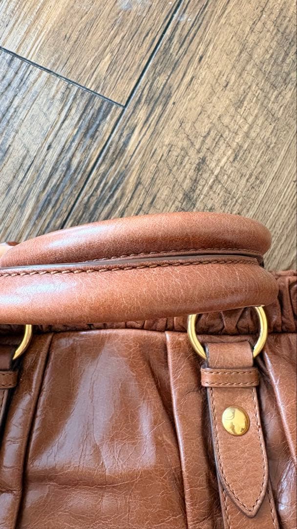 美品✨ miu miu ヴィッテロルクス ハンドバッグ リボン ブラウン