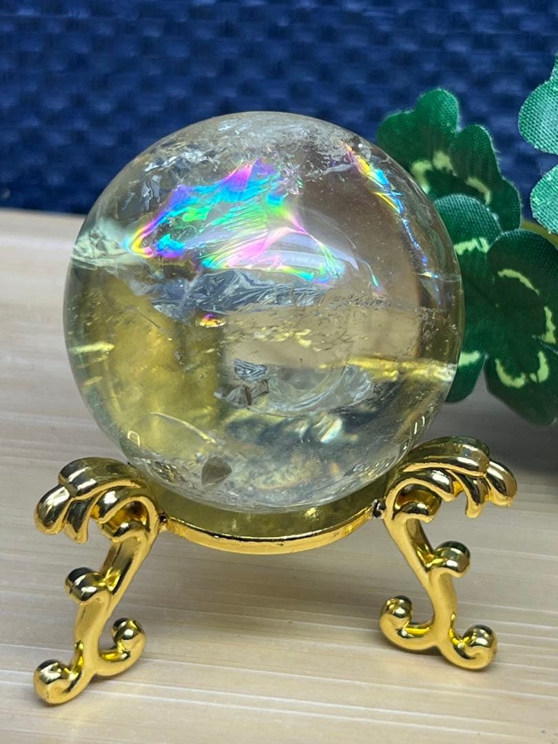 天然石　シトリンクォーツ　ブルーニードル　エンジェルラダーNo.715