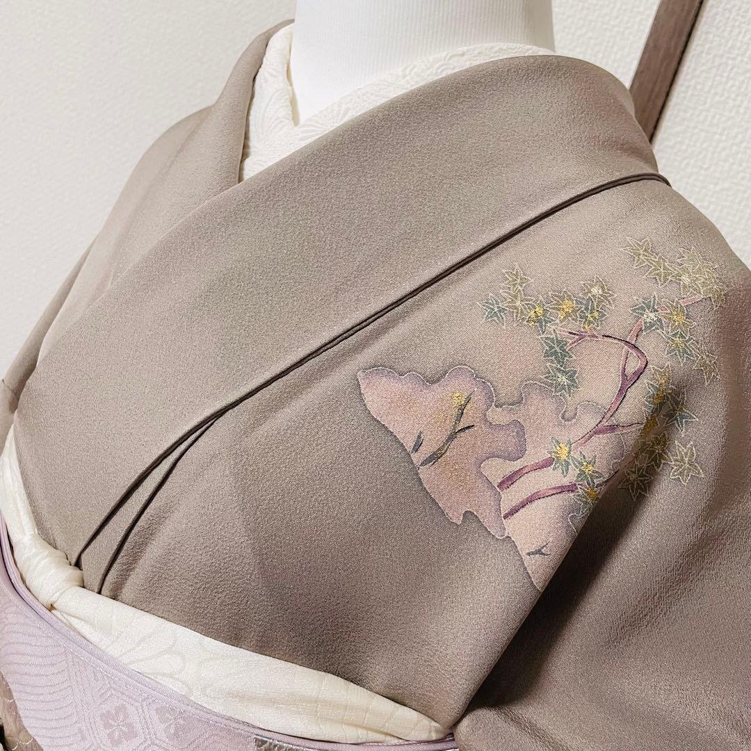 ベージュグレー 4点 フルセット 訪問着 入学式 卒業式 入園式 春 秋 冬