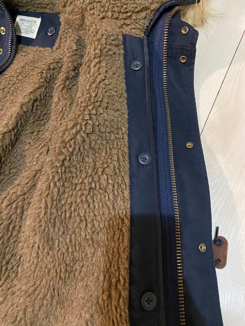 AMERICAN RAG CIE モッズコート　2WAYファー付き　　ネイビー