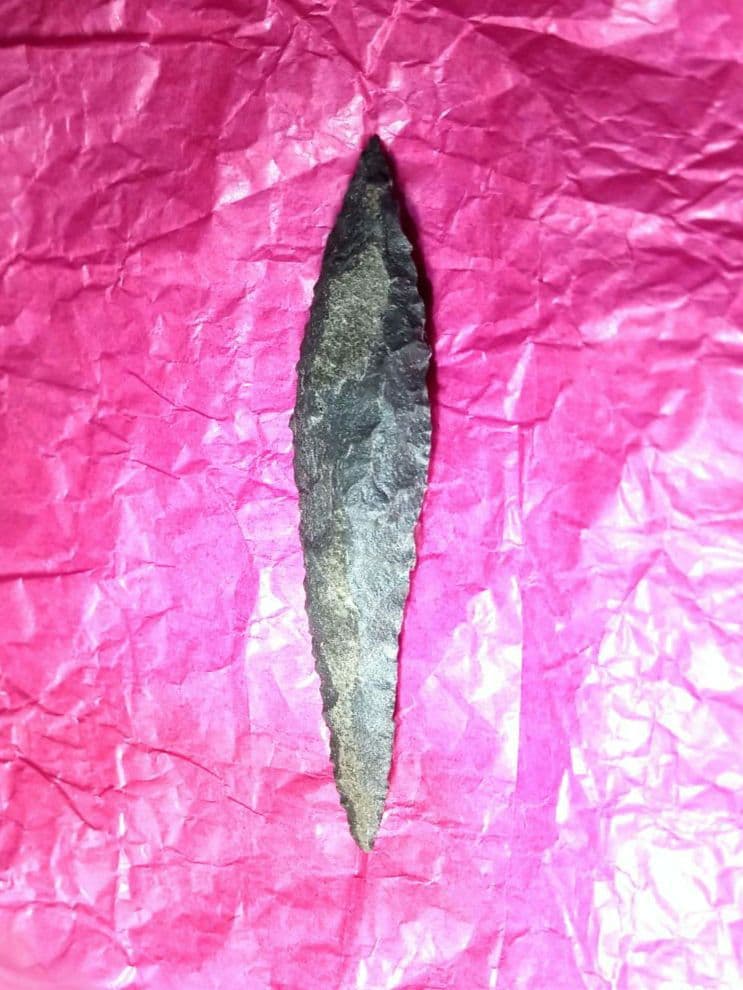 アイヌ仕様。Pro 有舌尖頭器 a 石器 サヌカイト 模写