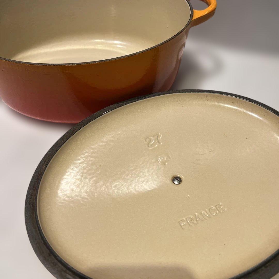 Le Creuset 　ル·クルーゼ オレンジ 両手鍋 楕円形　27cm