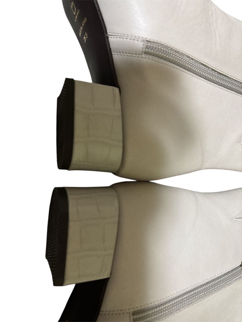 未使用 HIMIKO 卑弥呼 ショートブーツ 25.5 本革 グレージュ 日本製