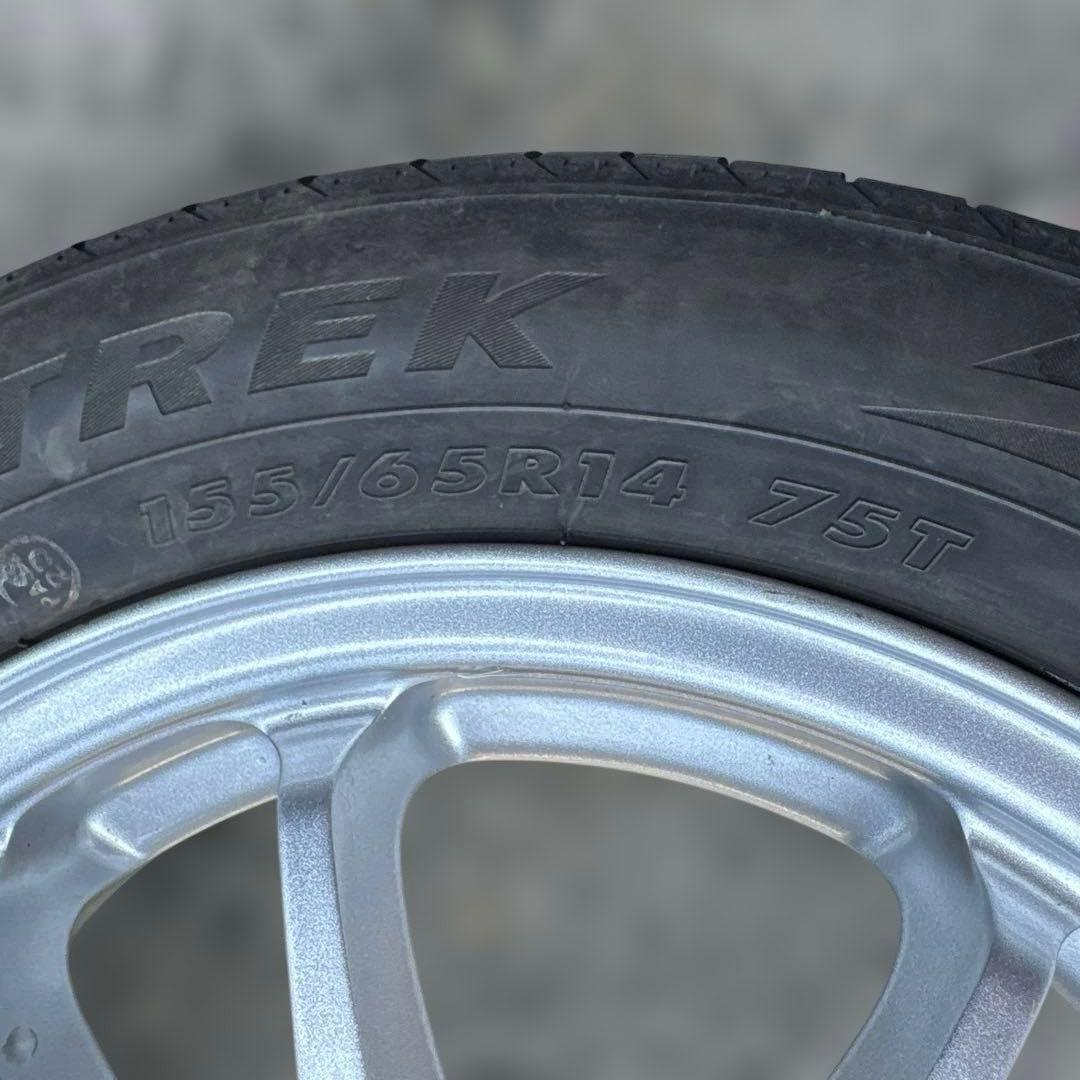 ①ボス サマータイヤ バリ溝 155/65R14 ホイール（A0414）