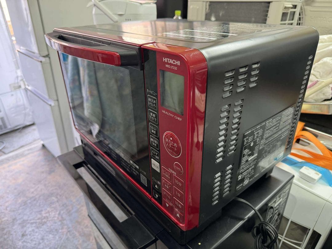 【2023年製・美品】HITACHI オーブンレンジ MRO-JT232 レッド