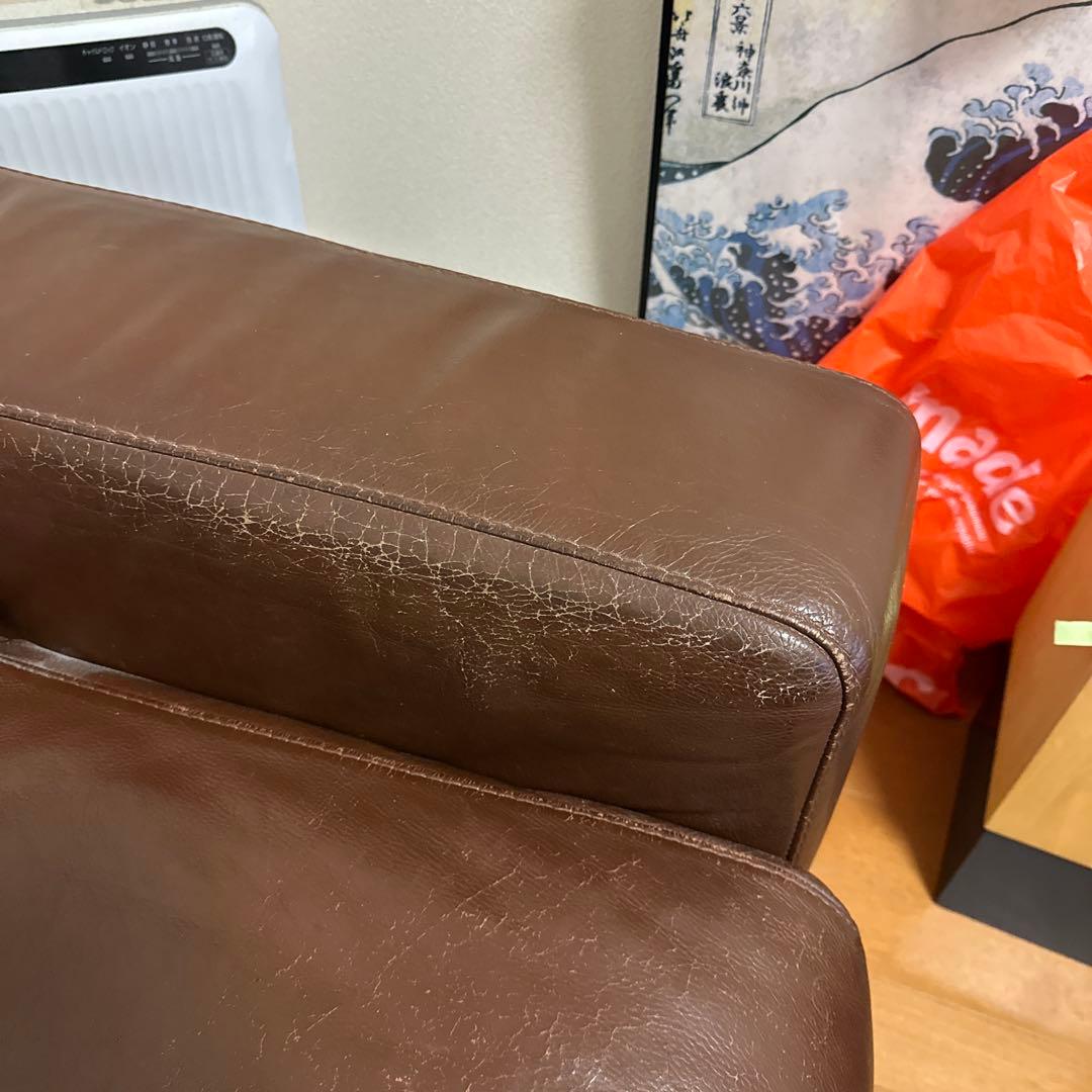 無印‼️ブラウン レザー 2人掛けソファ‼️