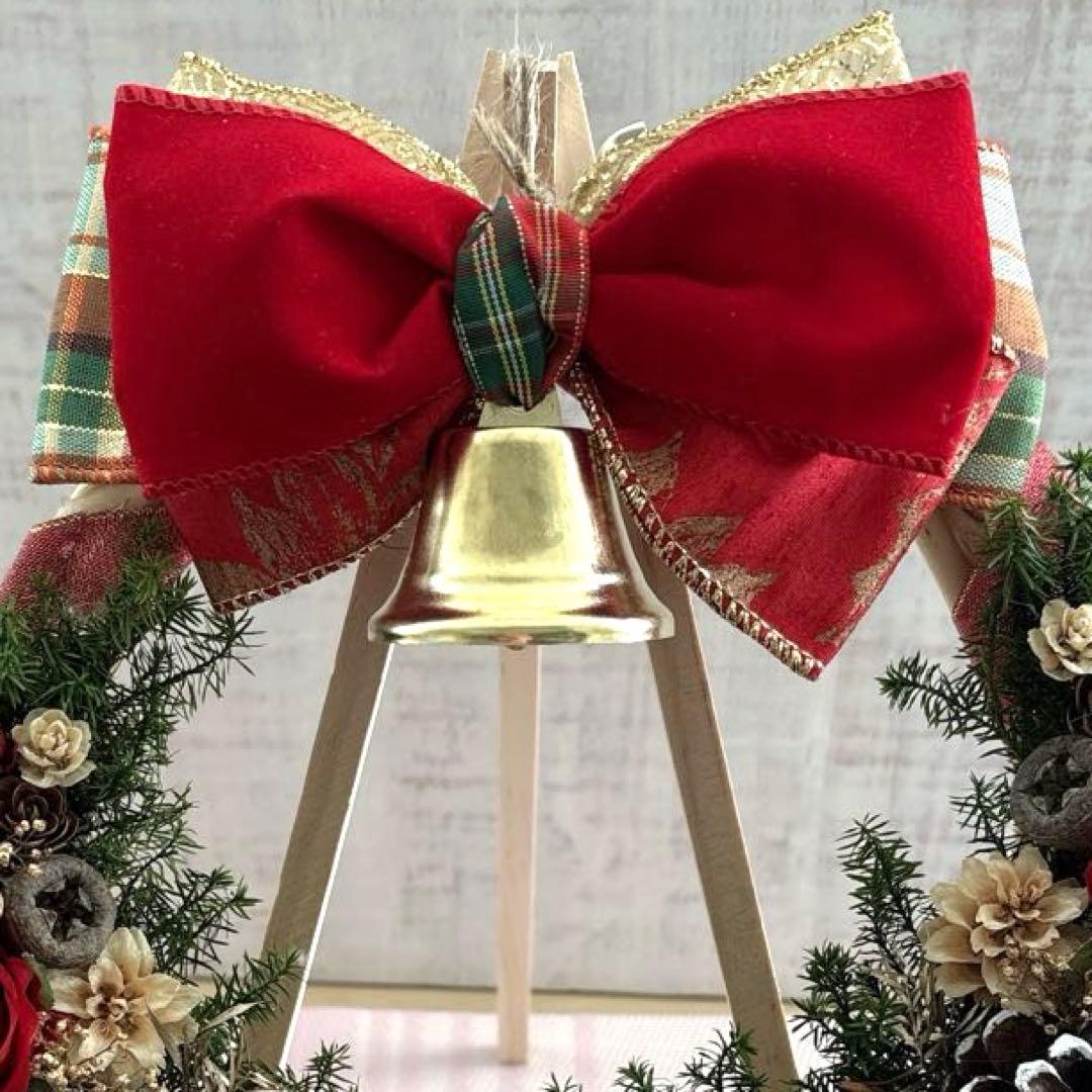 No149 キラキラリボンとリンリンベル.•♬赤バラと木の実のクリスマスリース