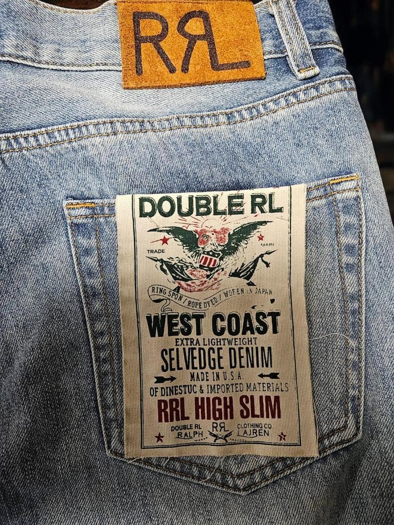 nickRRL HIGH SLIM セルビッジデニム ライトブルー（34）