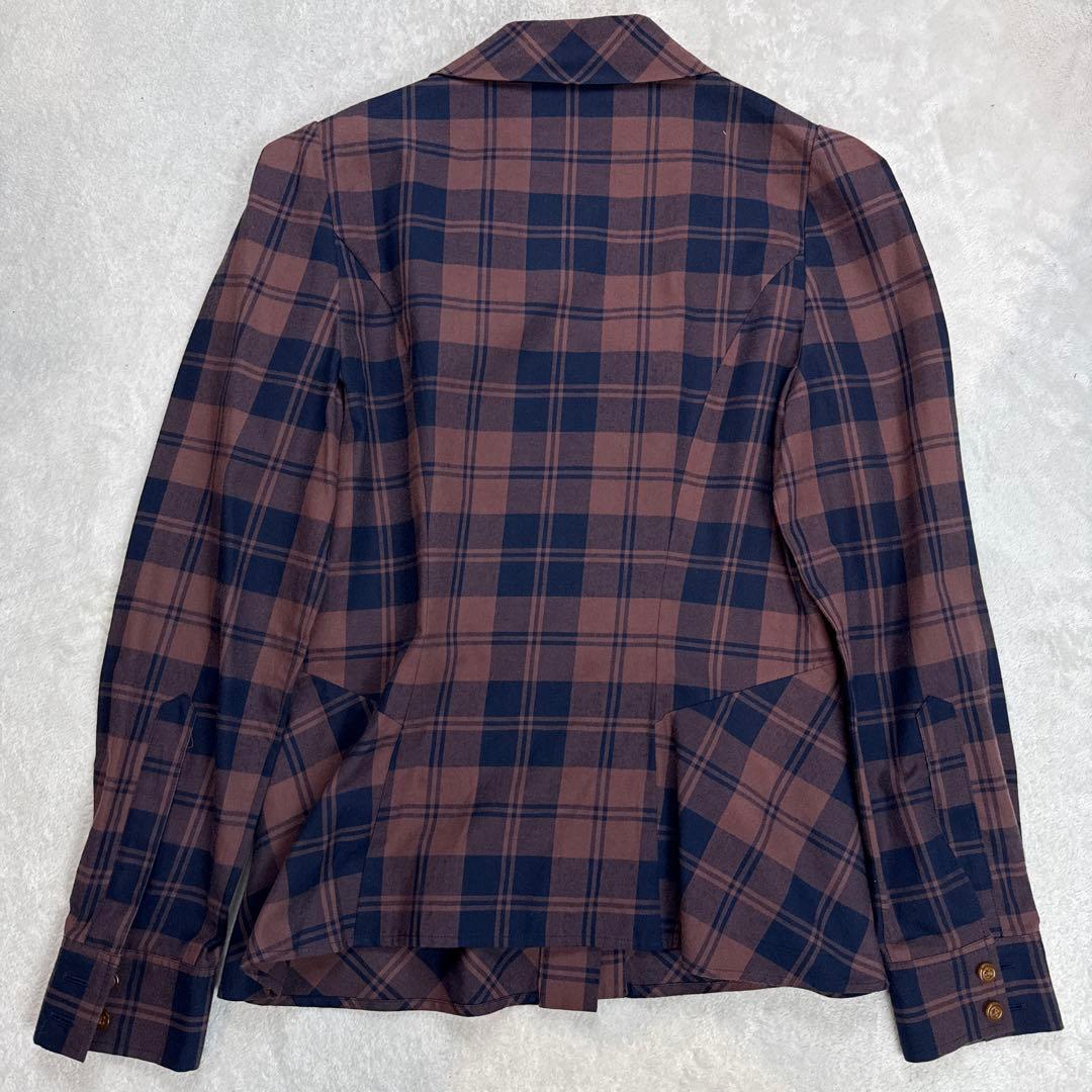ヴィヴィアンウエストウッド　チェック柄シャツ　リボン　Mサイズ　日本製　極美品