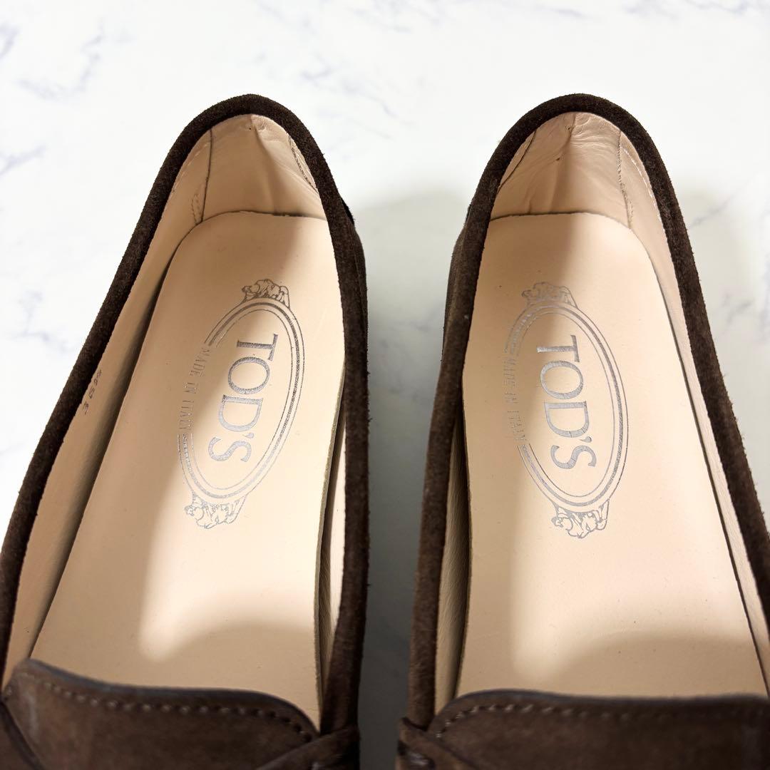 TOD'S トッズ 36.5 ローファー 革靴 スエード ブラウン