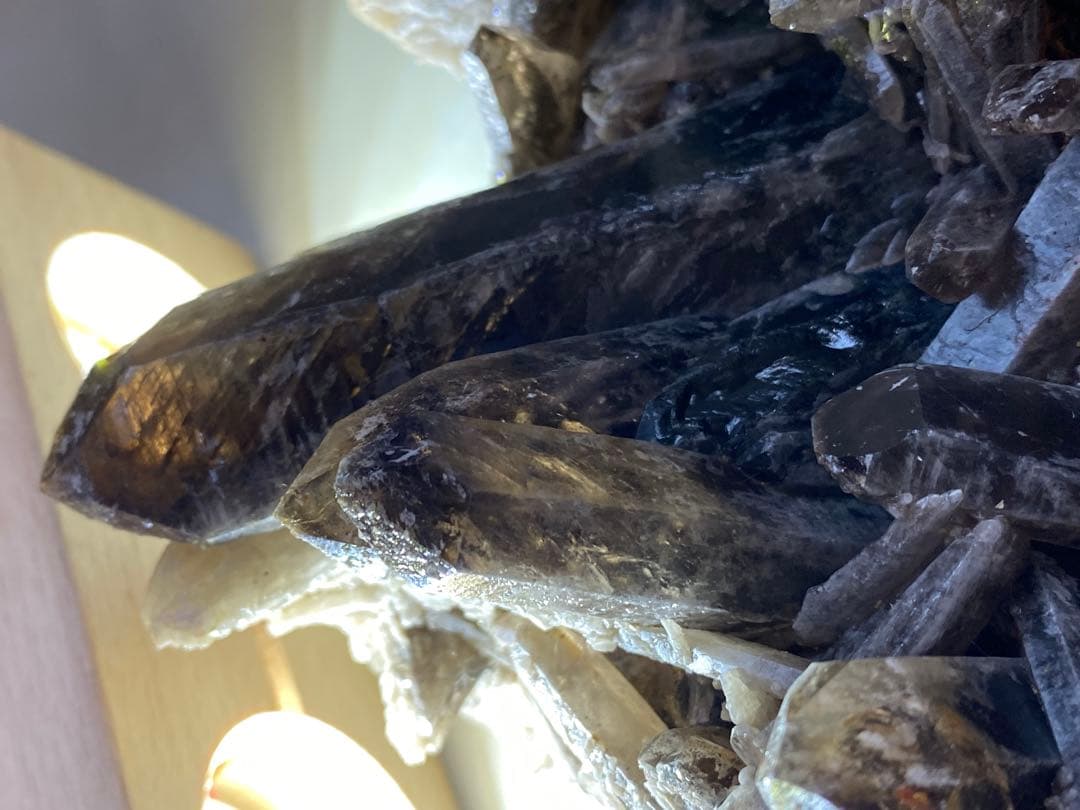 T1030-29ブラジル産水晶結晶モリオンスモーキークォーツ原石クラスター黒水晶