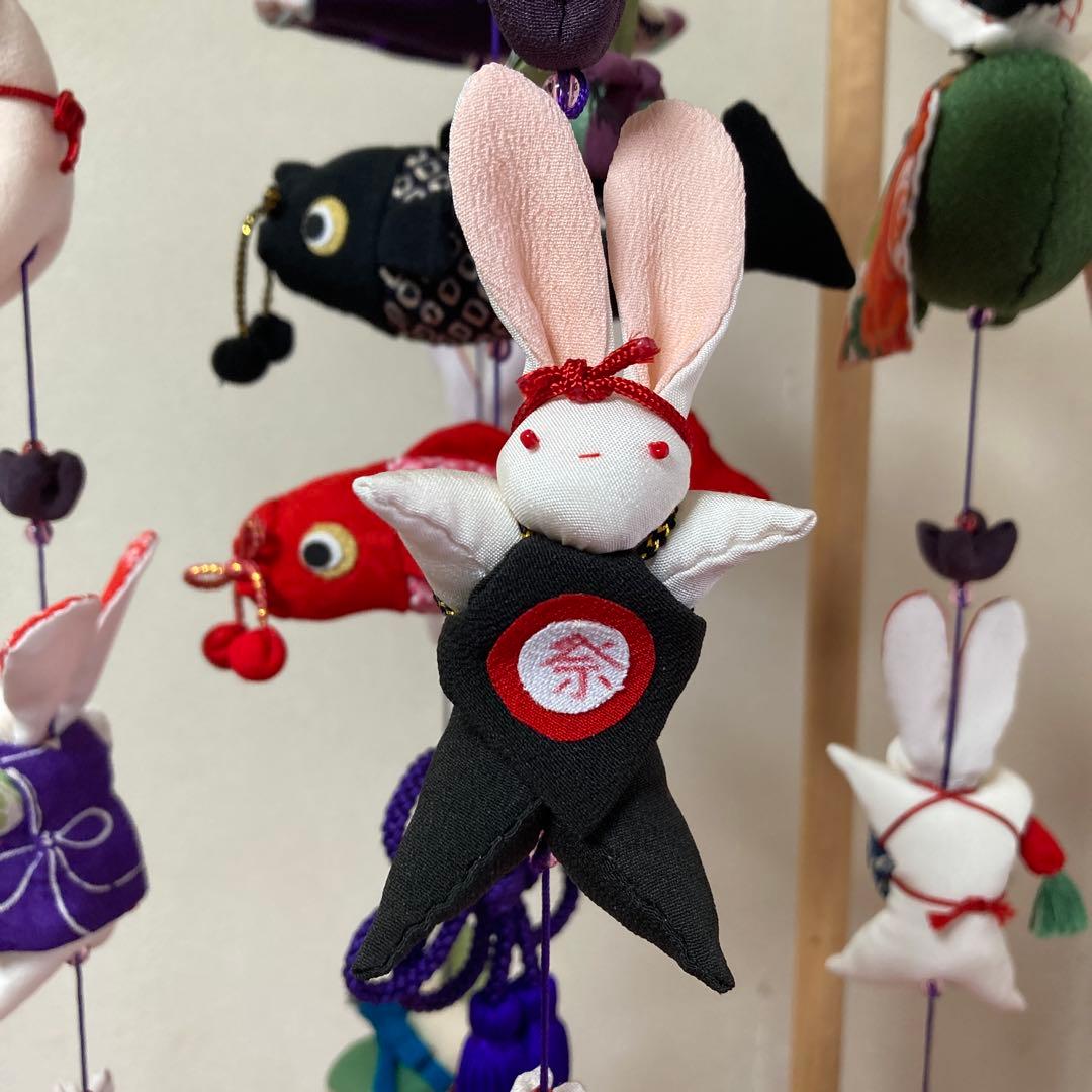 528 ごろちゃん　男の子とうさぎの吊るし飾り　吊るし雛