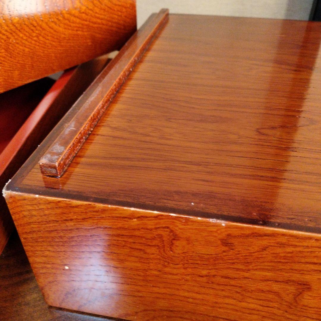 会津塗　木製光沢仕上げ重箱 﨔木地