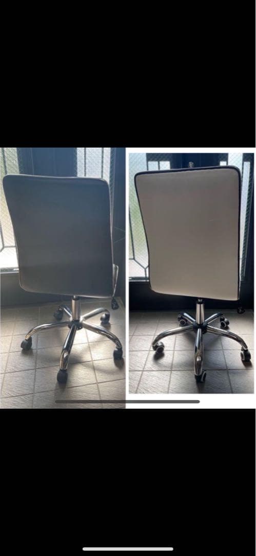 椅子、オフィスチェアー、キャスター付き、学習椅子、白、黒、座面360度回転