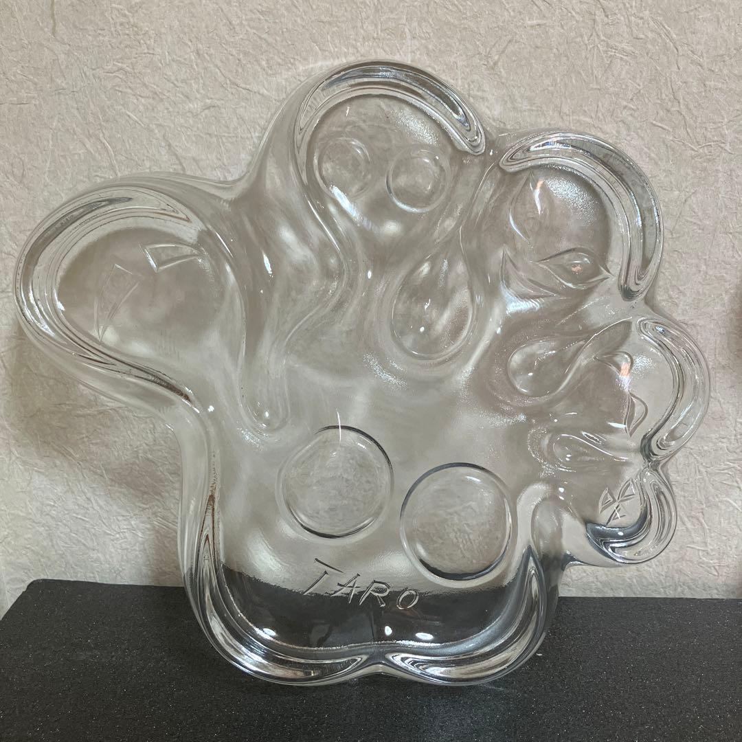 ★岡本太郎　手形　ガラスプレート