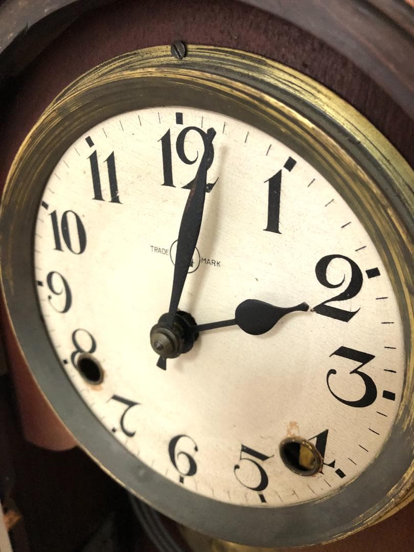 【完動品・昭和レトロ】横浜エムズイ商会 TRADE(Z)MARK 柱時計 掛時計