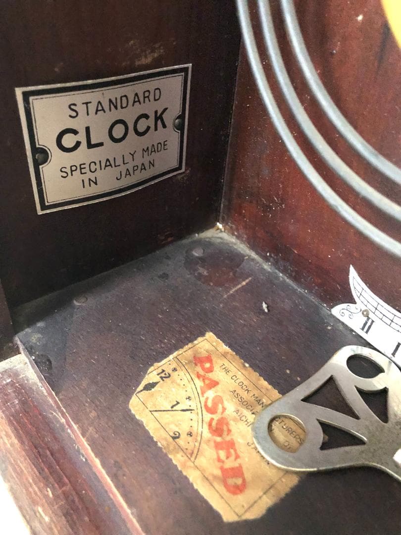 【完動品・昭和レトロ】横浜エムズイ商会 TRADE(Z)MARK 柱時計 掛時計