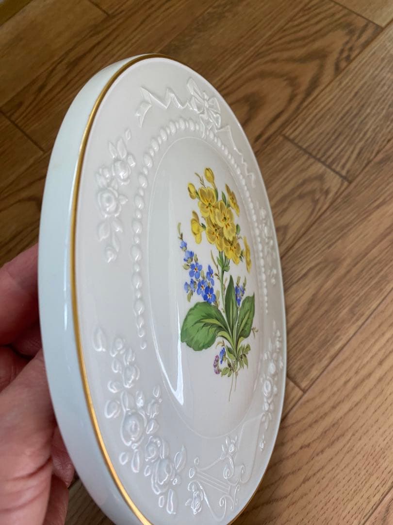 美品★希少★マイセン 陶板画 壁掛け 花柄　　アンティーク