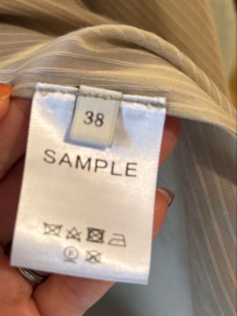 ebure Ron Hermanシルクコットンスルーストライプ ブラウス