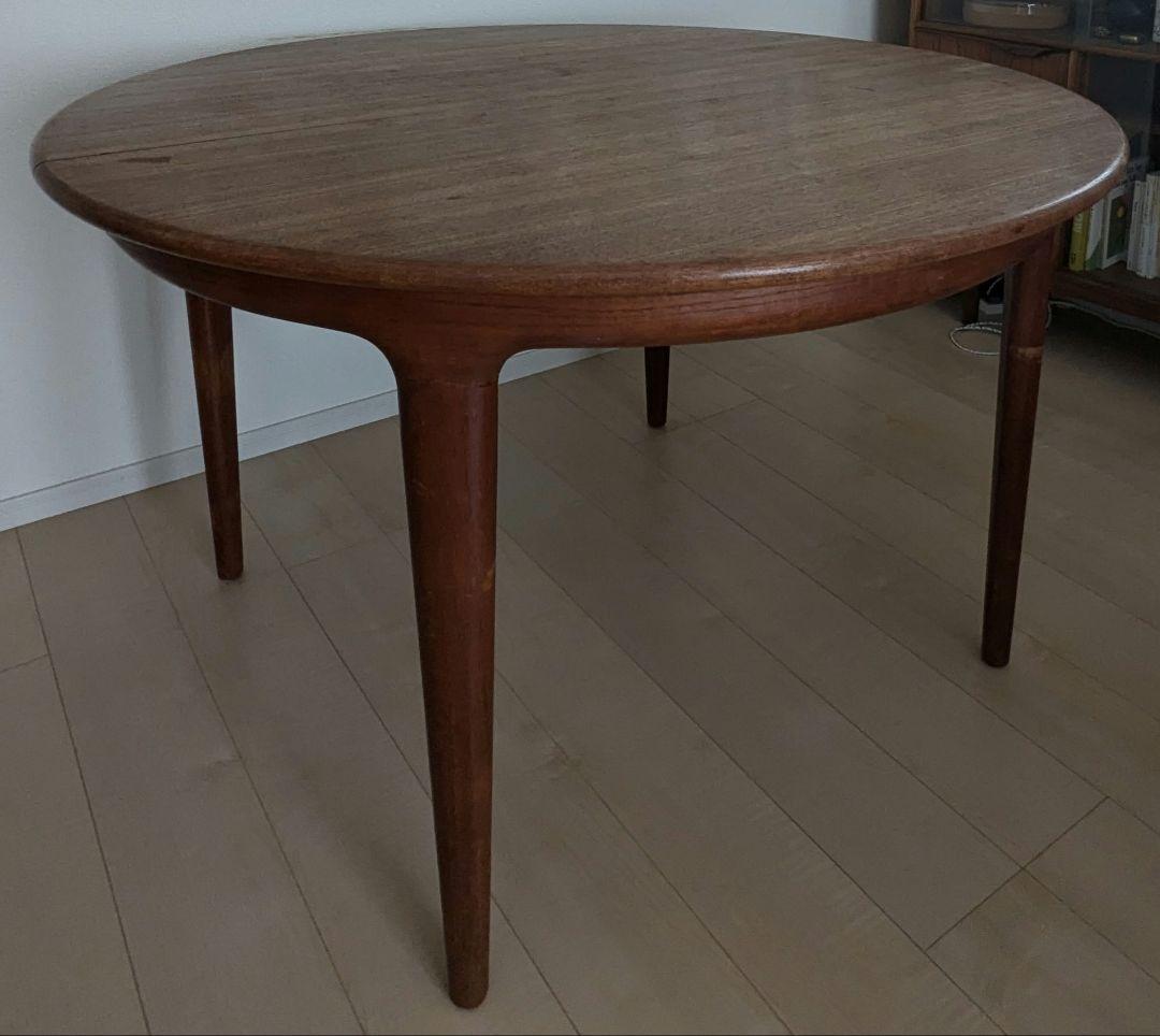 北欧 ビンテージ ヨハネス アンダーセン ダイニングテーブル　円卓　拡張板欠品