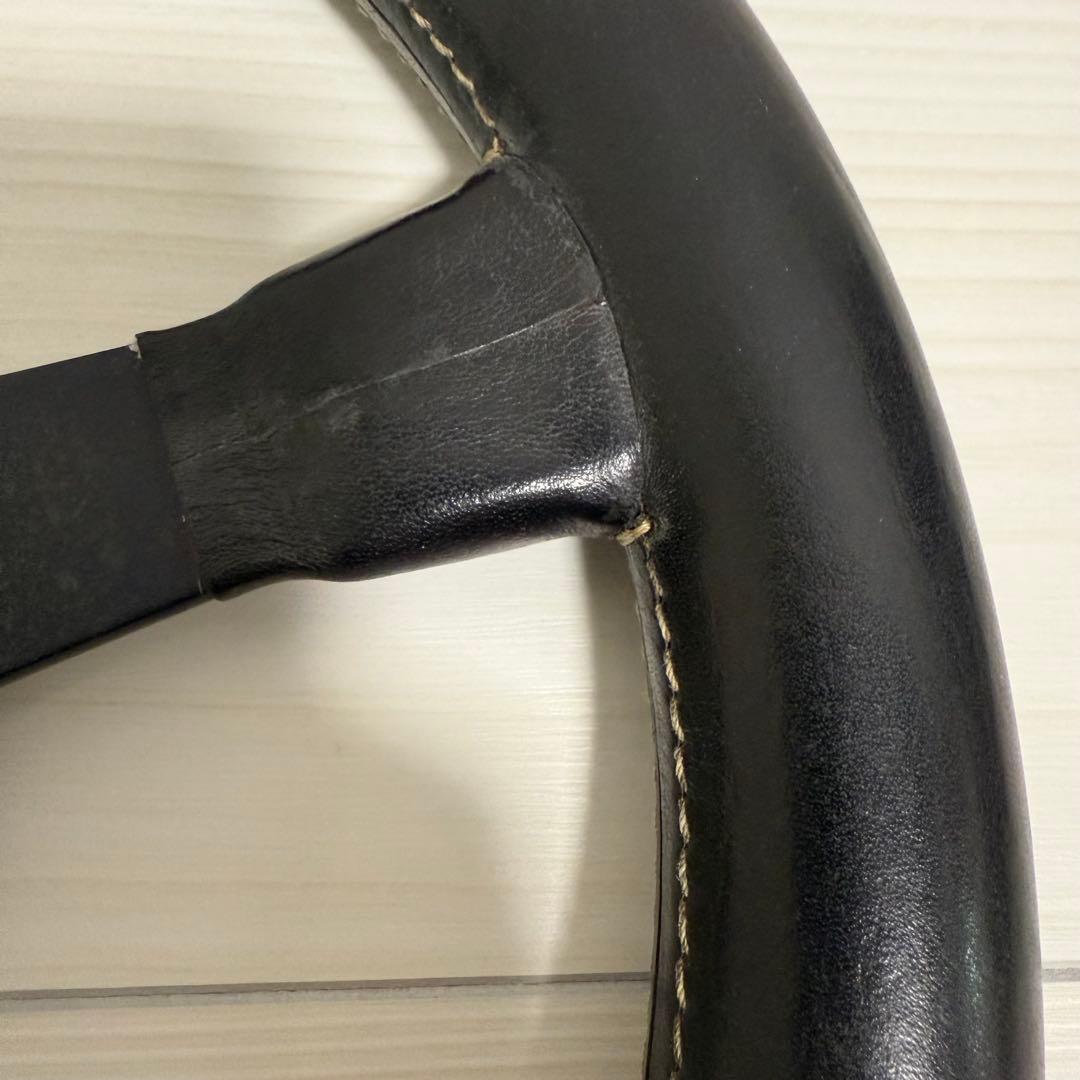 良品 MOMO JACKIE STEWART レザー巻 ステアリング 35cm