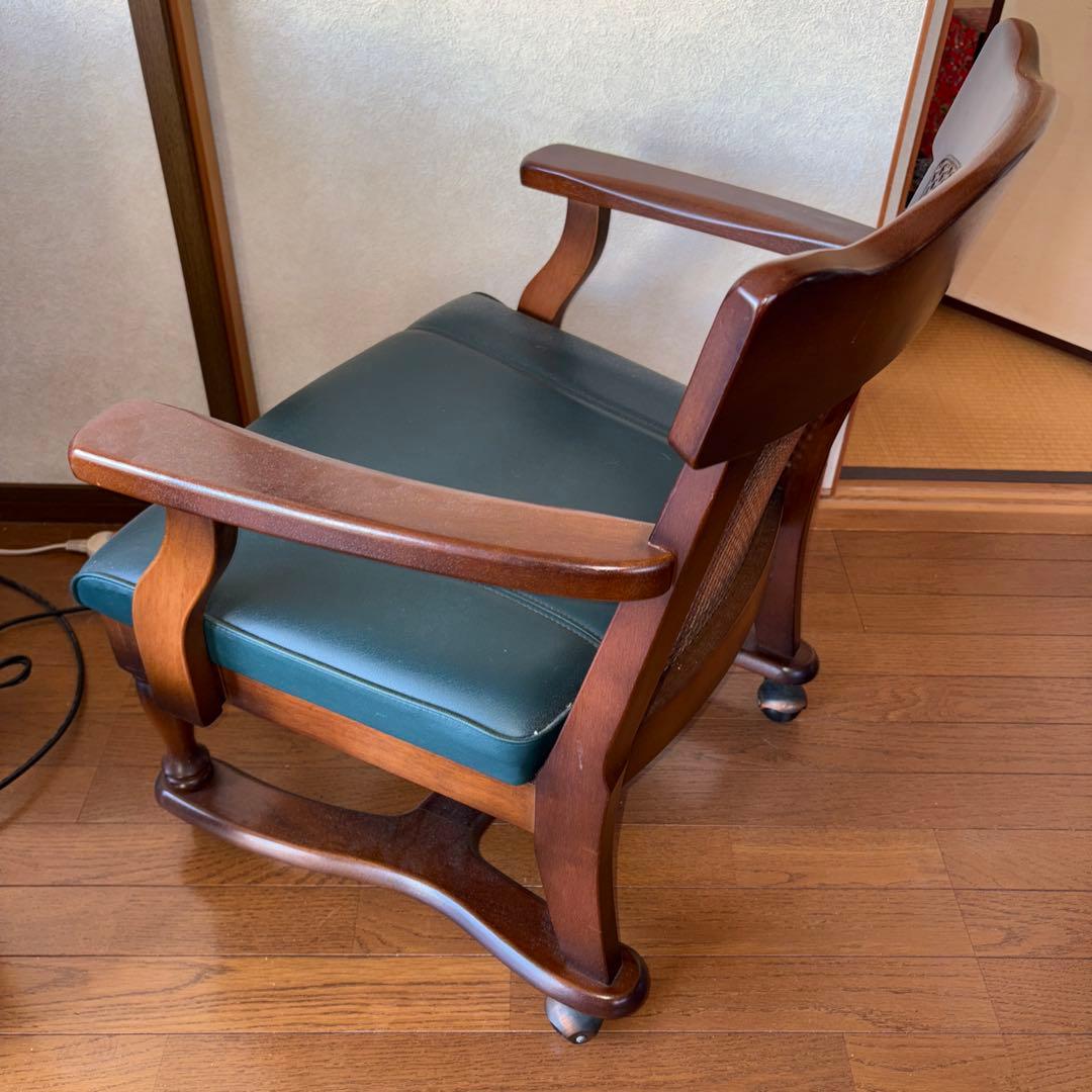 Y1128 ナガノインテリア 回転アームチェア キャスター付