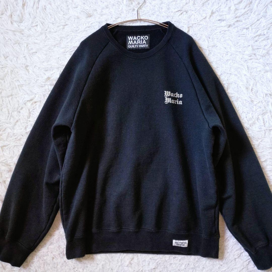 【即売】WACKO MARIA　トレーナー　スウェット　ブラック　L　刺繍ロゴ