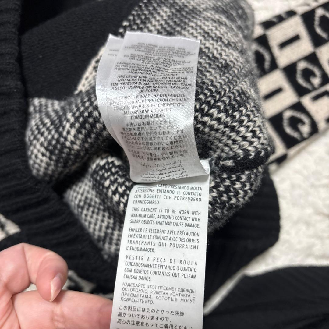 【正規品】GUCCI ロゴ 総柄 フルジップ ニット カーディガン M