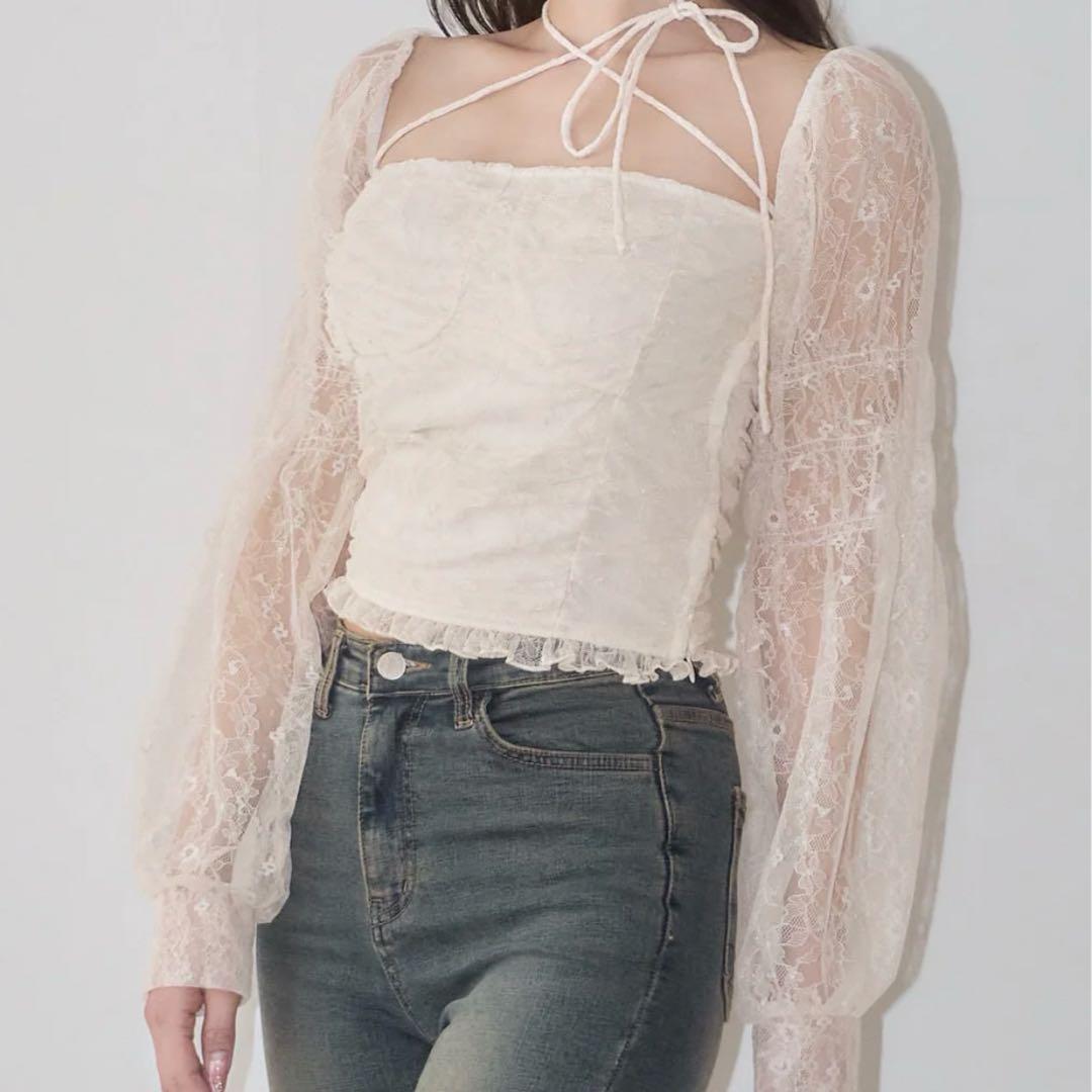 yilon FLEUR LACE BLOUSE アイボリー