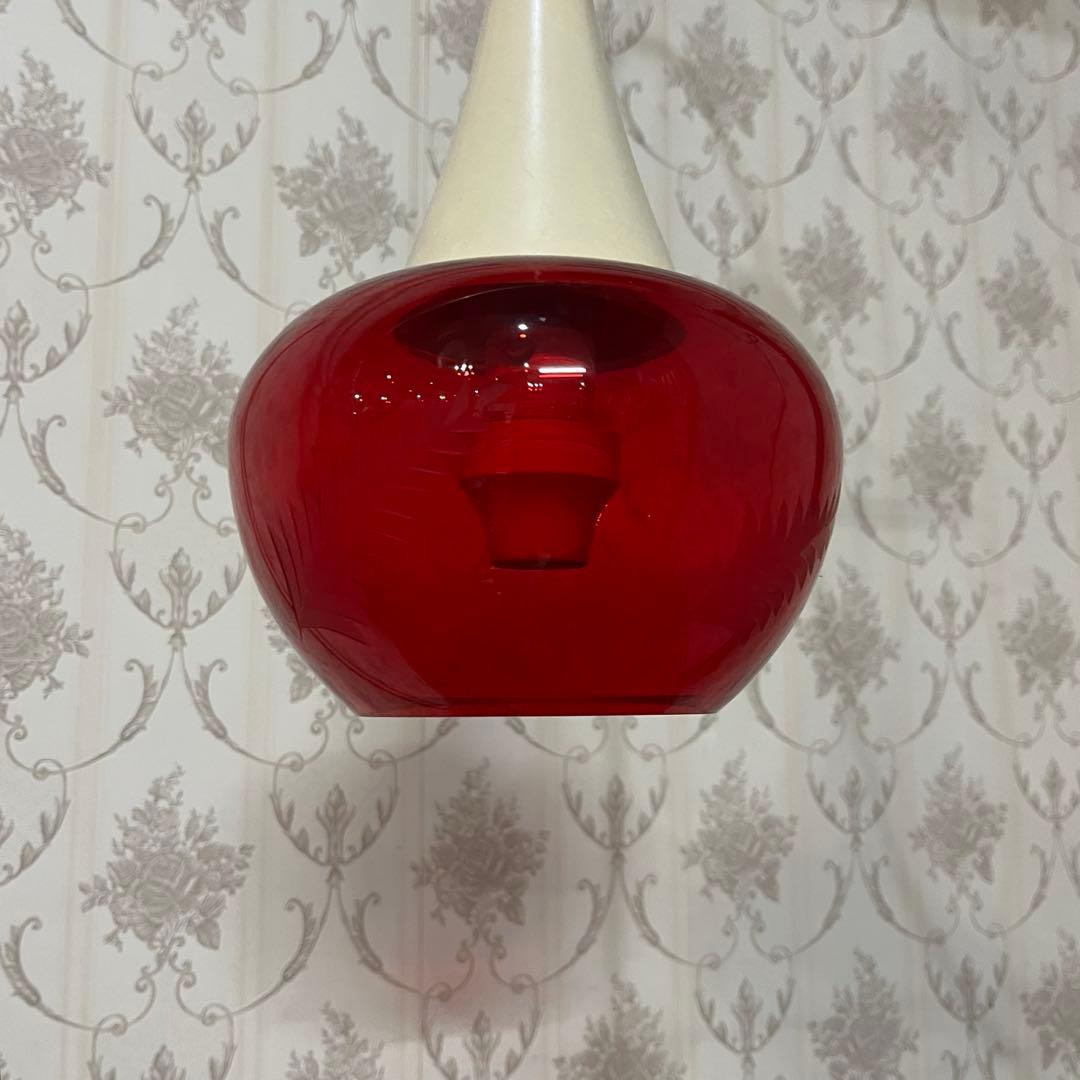 【アンティーク】昭和レトロ ナショナル ペンダントライト ガラス傘 古道具