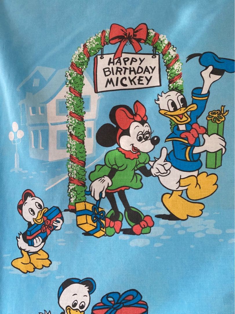 ビンテージ 70s ヨーロッパ ディズニー ミッキーマウス クッション カバー空