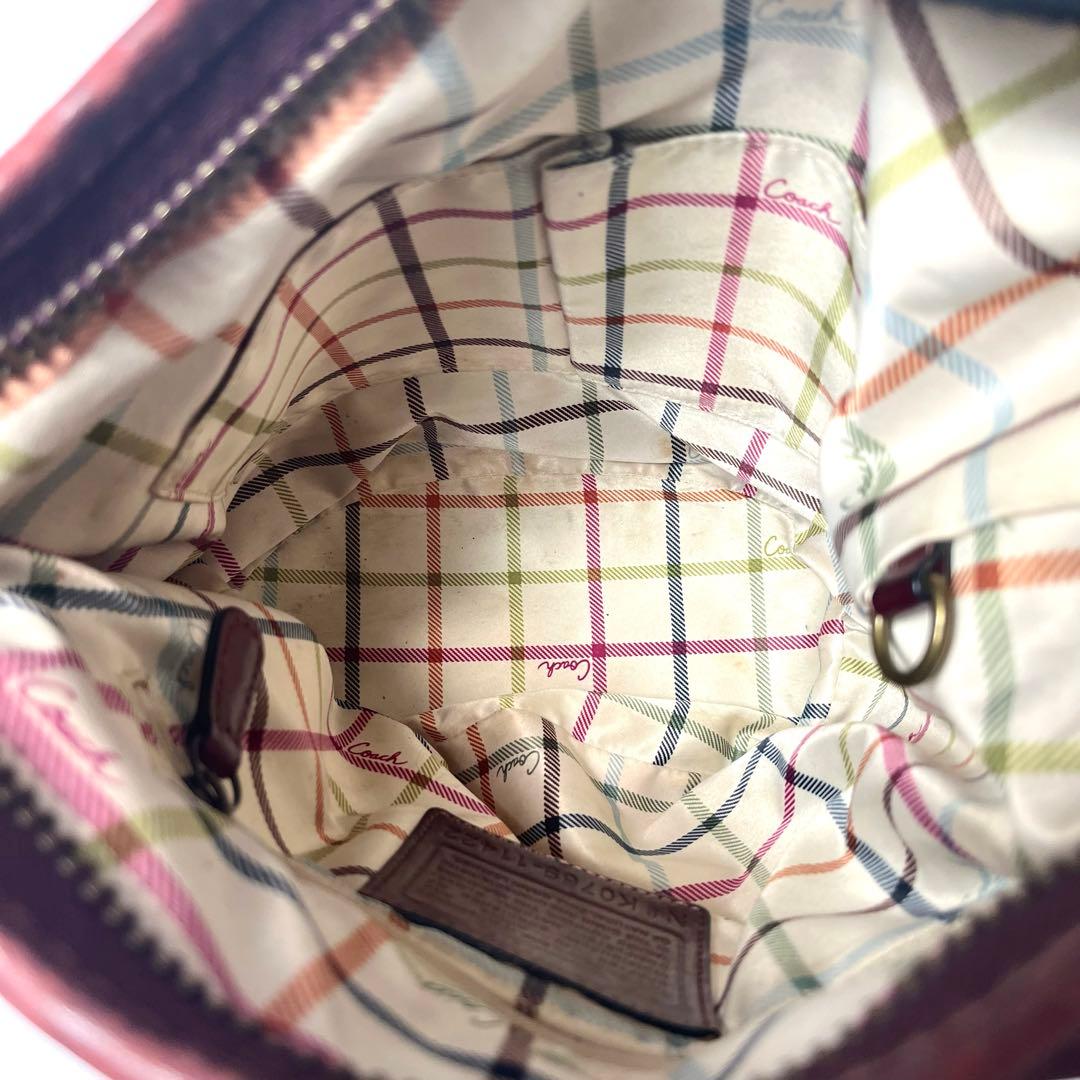 COACH オールドコーチ ショルダーバッグ グラブタンレザー ボルドー 881