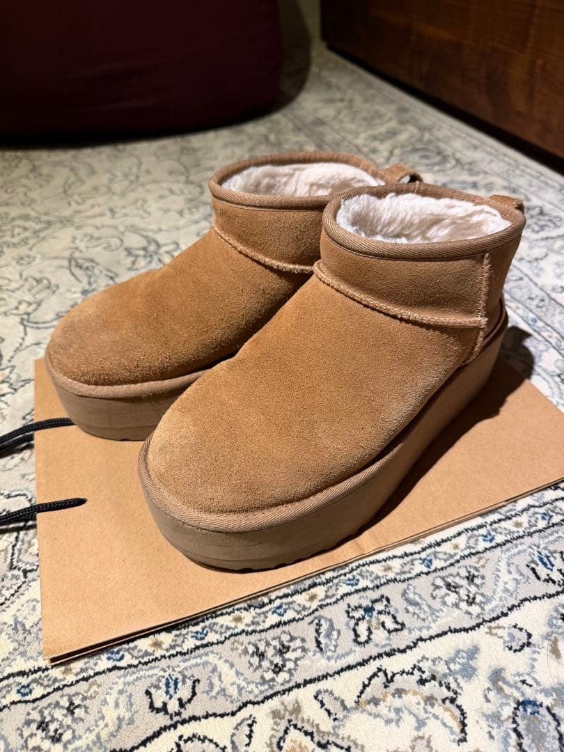UGG ブラウン ムートンブーツ 厚底　25cm