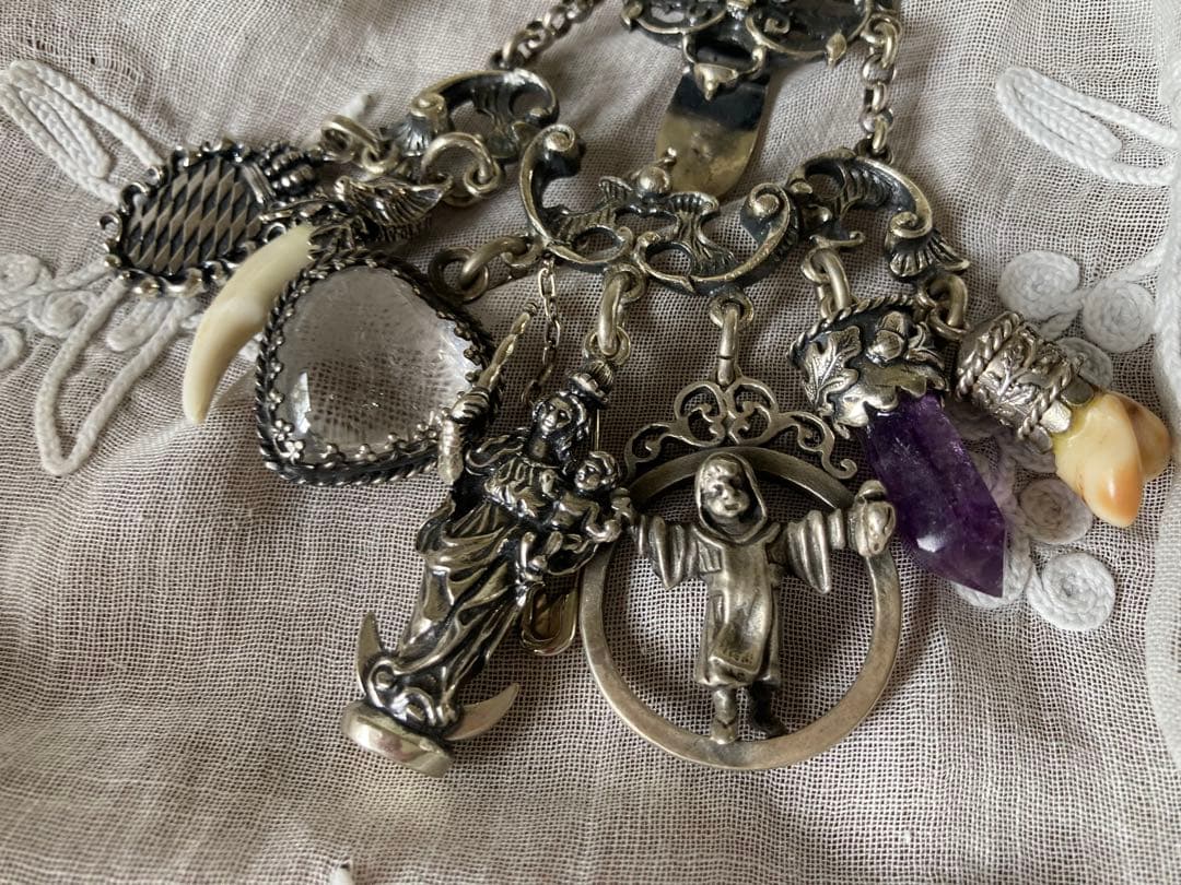 ＊専用ページ＊アンティーク シャトレーン シルバー製 アメジスト水晶 聖母マリア