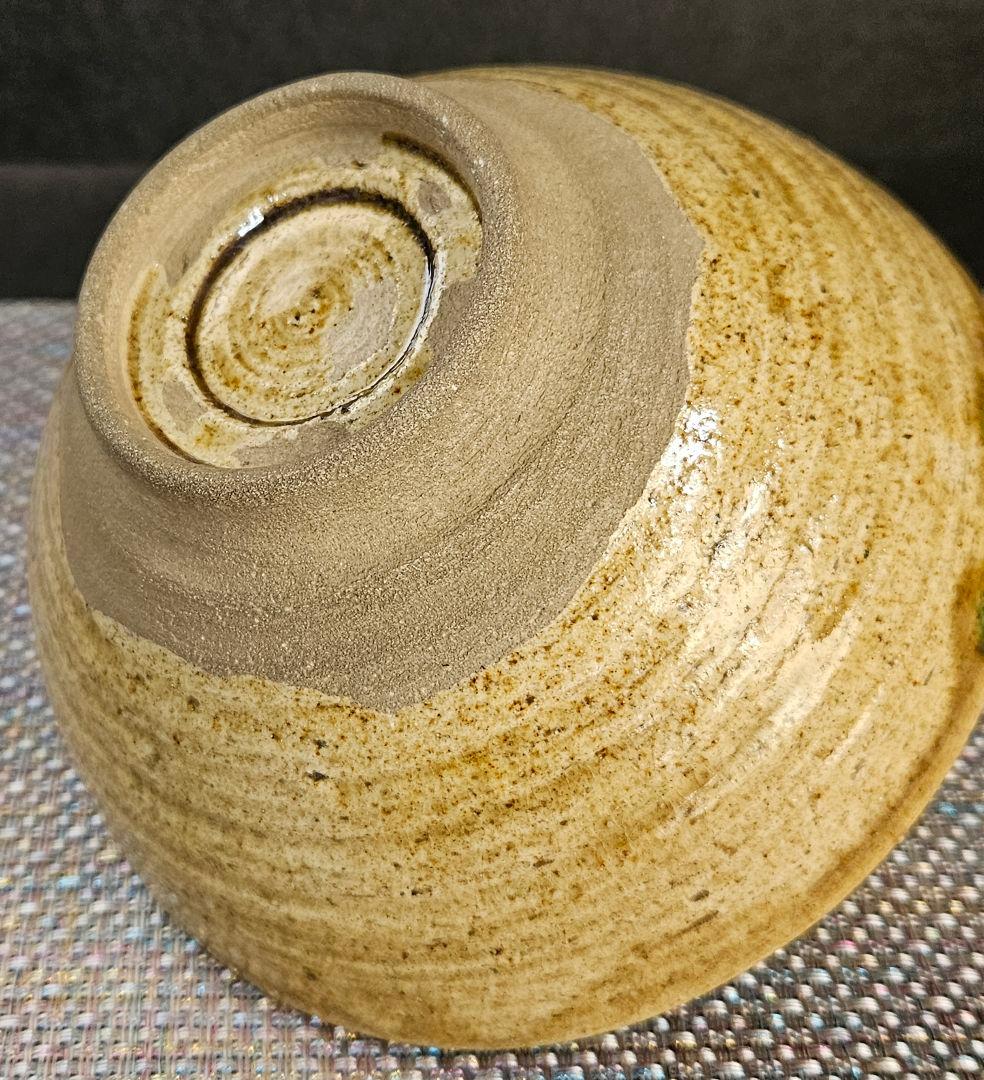 【名碗❗】
時代古作品】明治時代　瀬戸織部　黄瀬戸　織部　たんぱん海鼠釉　茶碗